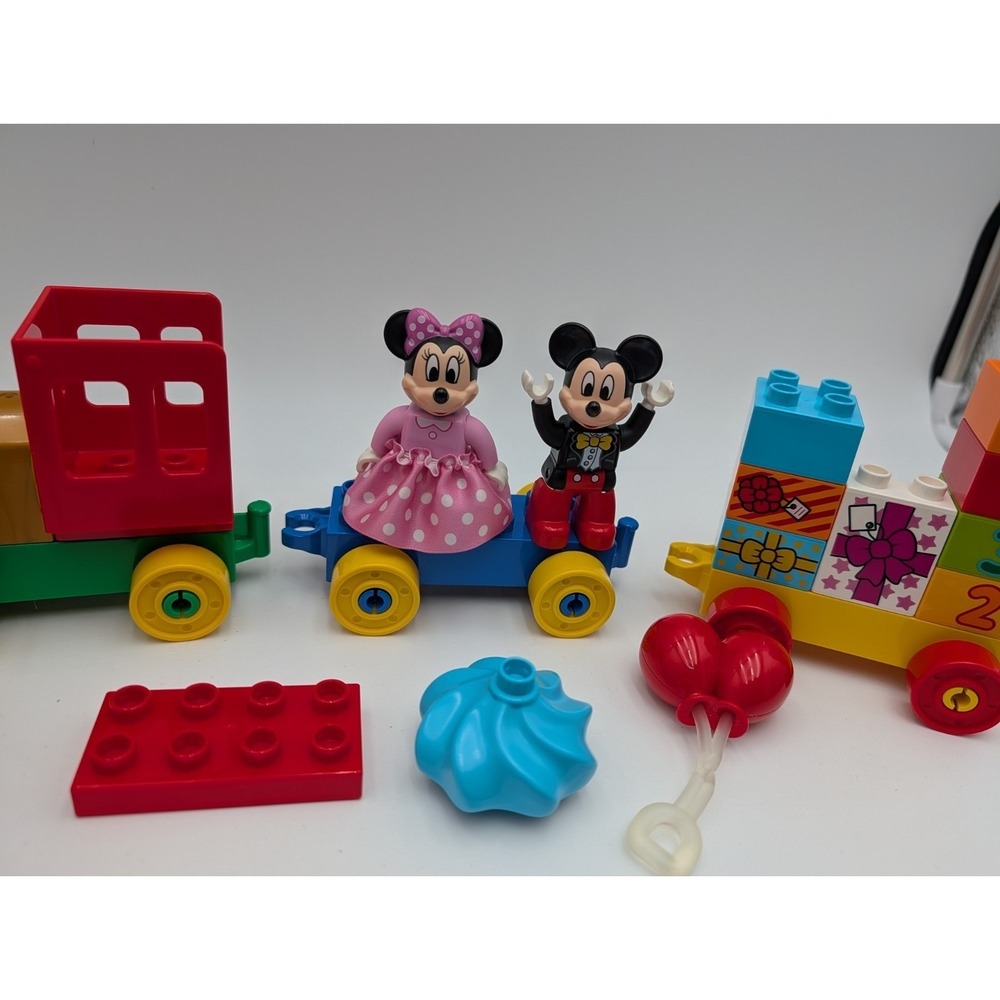 Lego Duplo Mickey Minnie Mouse Birthday Train Cupcake Balloon Lot - Picture 3 of 7